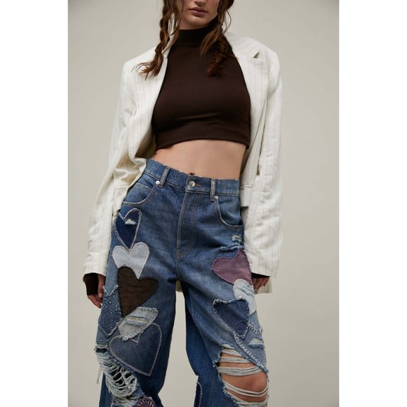 FREE PEOPLE Piece Of My Heart Jeans / Crazy For You - Picture 3 of 10